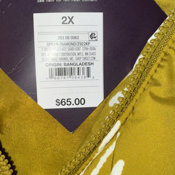 ❄️ NWT! Chartreuse Cross Hatch Puffer Coat - Picture 5 of 5